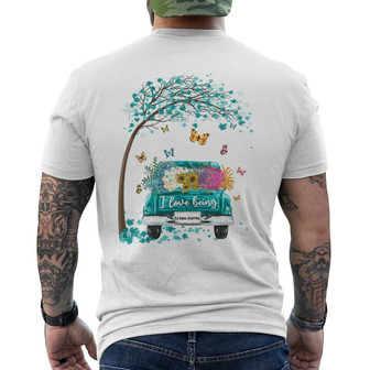 Grandma Truck Butterflies Custom Back Print T-Shirt - Gift for Grandma - Thegiftio UK