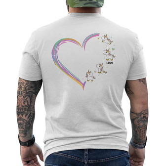 Grandmacorn Grandma Mom Heart Cute Unicorn Custom Back Print T-Shirt - Thegiftio UK