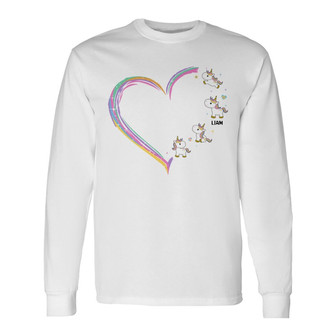 Grandmacorn Grandma Mom Heart Cute Unicorn Custom Long Sleeve Shirt - Thegiftio UK