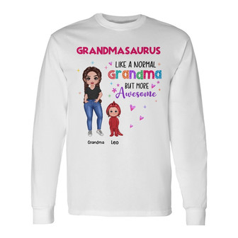 Grandmasaurus Doll Kids Personalized Long Sleeve Shirt - Gift for Mom - Thegiftio UK
