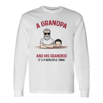 Grandpa And Grandkids Beautiful Thing Custom Long Sleeve Shirt - Gift - Thegiftio UK