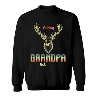 Grandpa Deer Hunter Retro Custom Sweatshirt - Gift for Grandpa - Thegiftio UK