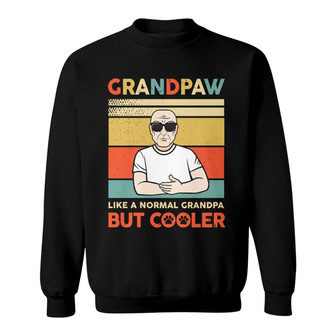 Grandpaw Dog Dad Retro Old Man Custom Sweatshirt - Gift for Dad - Thegiftio UK