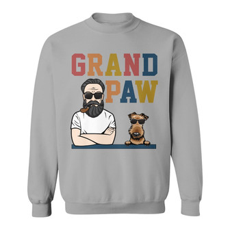 Grandpaw Peeking Dog Custom Sweatshirt - Gift for Dog Lovers - Thegiftio UK