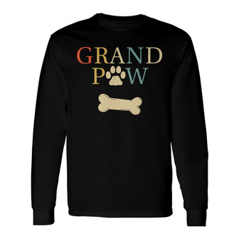 Grandpaw Retro Personalized Long Sleeve Shirt - Gift for Dog Lovers - Thegiftio UK