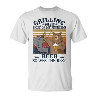 Grilling Solves Most Of My Problems Custom T Shirt - Gift - Thegiftio UK