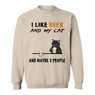 Grumpy Cat Beer Personalized Sweatshirt - Gift for Cat Lovers - Thegiftio UK