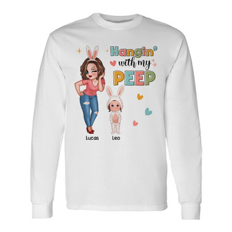 Hangin' With My Peeps Custom Long Sleeve Shirt - Easter Gift - Thegiftio UK