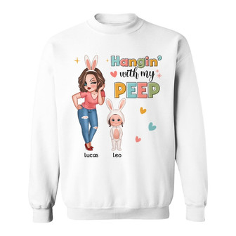 Hangin' With My Peeps Custom Sweatshirt - Easter Gift - Thegiftio UK