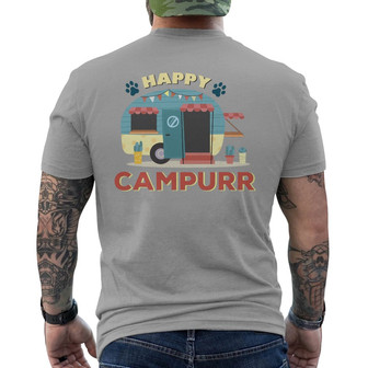 Happy Campurr Cat Personalized Back Print T-Shirt - Gift for Cat Lovers - Thegiftio UK