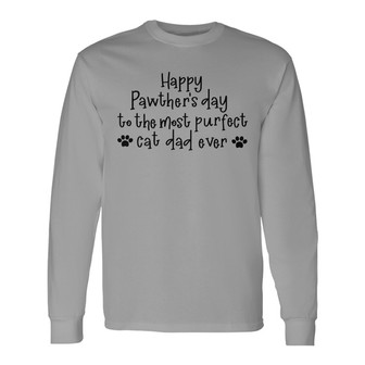 Happy Pawther's Day Custom Long Sleeve Shirt - Gift for Cat Dad - Thegiftio UK