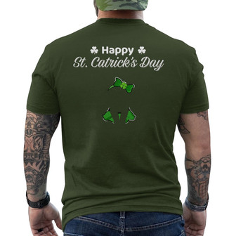 Happy St Catrick's Day Sitting Cat Custom Back Print T-Shirt - Thegiftio UK