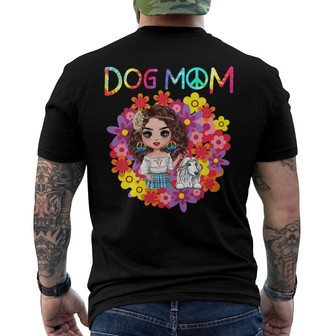 Hippie Doll Girl Dog Mom Custom Back Print T-Shirt - Dog Lovers Gift - Thegiftio UK