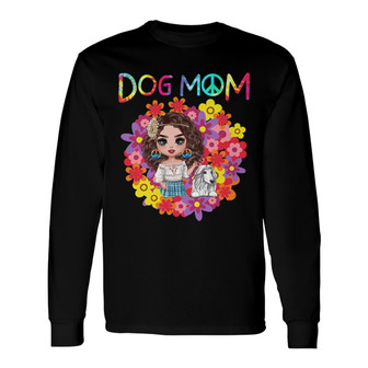 Hippie Doll Girl Dog Mom Custom Long Sleeve Shirt - Dog Lovers Gift - Thegiftio UK