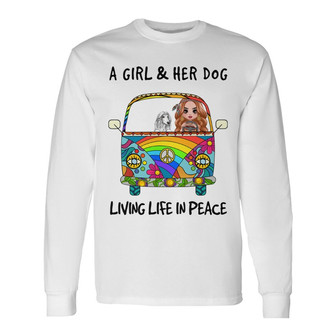 Hippie Doll On Van With Dogs Custom Long Sleeve Shirt - Gift for Dogs - Thegiftio UK