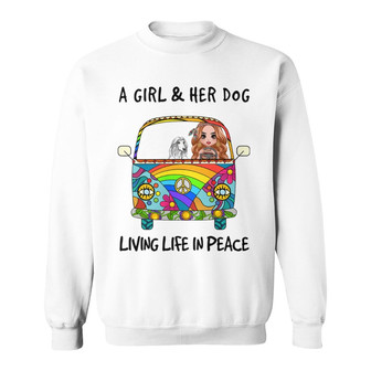 Hippie Doll On Van With Dogs Custom Sweatshirt - Gift for Dogs - Thegiftio UK
