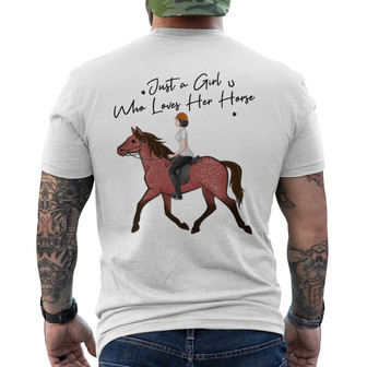 Horse Just A Girl Who Loves Horses Custom Back Print T-Shirt - Gift - Thegiftio UK