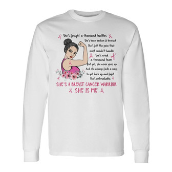 I Am Breast Cancer Warrior Custom Long Sleeve Shirt - Gift for Her - Thegiftio UK