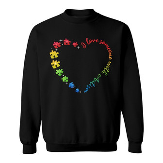 I Love Someone With Autism Heart Personalized Sweatshirt - Gift - Thegiftio UK
