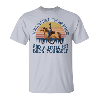 I'm Mostly Peace Love & Horse Custom T-Shirt - Thegiftio UK