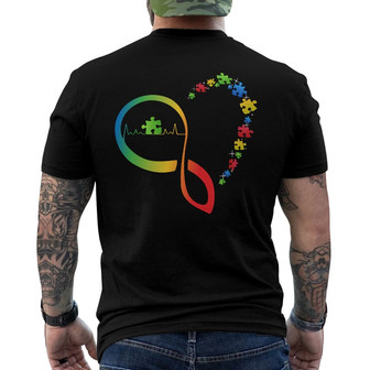 Infinity Heart Puzzle Autism Custom Back Print T-Shirt - Gift for All - Thegiftio UK