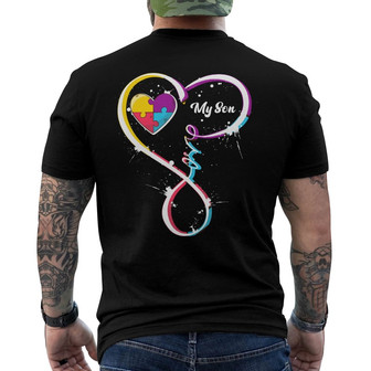 Infinity Love Name Autism Custom Back Print T-Shirt - Gift for Her - Thegiftio UK
