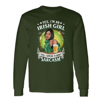 Irish Girl Fashion Personalized Long Sleeve Shirt - Gift for Family - Thegiftio UK