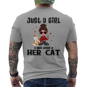 Just A Girl Loving Cats Custom Back Print T-Shirt - Gift for Cat Lovers - Thegiftio UK