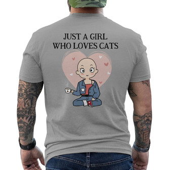 Just A Girl Who Loves Cats Custom Back Print T-Shirt - Cat Lovers Gift - Thegiftio UK
