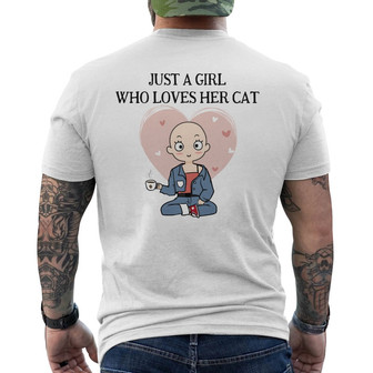 Just A Girl Who Loves Her Cat Custom Back Print T-Shirt - Gift for Cats - Thegiftio UK