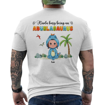 Kinda Busy Being Mamasaurus Custom Back Print T-Shirt - Thegiftio UK
