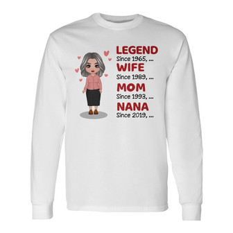 Legend Wife Mom Grandma Doll Custom Long Sleeve Shirt - Family Gift - Thegiftio UK