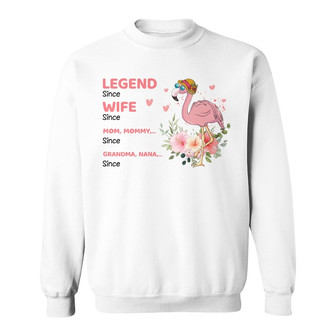 Legend Wife Mom Grandma Flamingo Custom Sweatshirt - Thegiftio UK