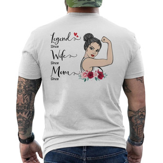 Legend Wife Mom Strong Woman Custom Back Print T-Shirt - Gift for Mom - Thegiftio UK