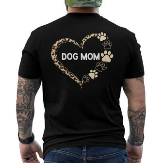 Leopard Heart Dog Mom Personalized Back Print T-Shirt - Gift for Mom - Thegiftio UK