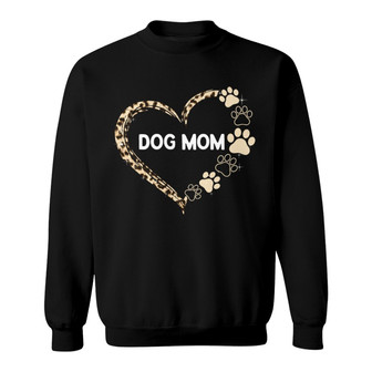 Leopard Heart Dog Mom Personalized Sweatshirt - Gift for Mom - Thegiftio UK