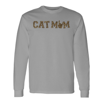 Leopard Pattern Cat Mom Personalized Long Sleeve Shirt - Gift for Mom - Thegiftio UK