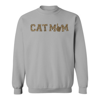 Leopard Pattern Cat Mom Personalized Sweatshirt - Gift for Mom - Thegiftio UK