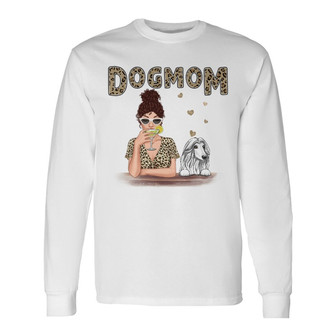 Leopard Shirt Dog Mom Custom Long Sleeve Shirt - Gift for Dog Moms - Thegiftio UK