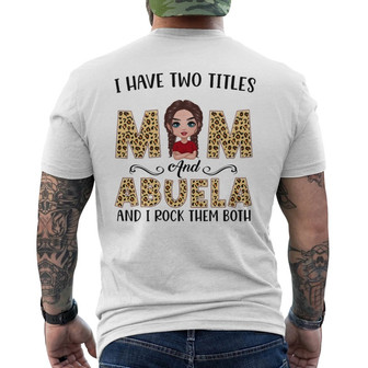 Leopard Two Titles Mom Grandma Custom Back Print T-Shirt - Gift for Mom - Thegiftio UK