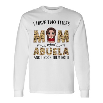 Leopard Two Titles Mom Grandma Custom Long Sleeve Shirt - Gift for Mom - Thegiftio UK