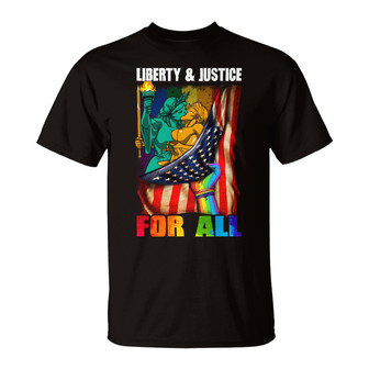 Liberty And Justice For All Custom T-Shirt - Pride Gift - Thegiftio UK