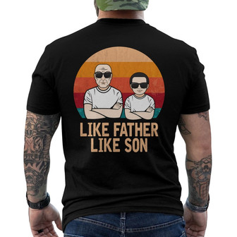 Like Father Like Son Custom Back Print T-Shirt - Gift for Dad - Thegiftio UK