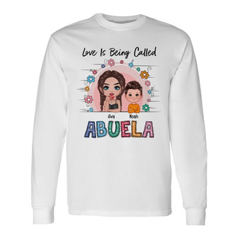 Love Is Being Called Grandma Doll Colorful Custom Long Sleeve Shirt - Thegiftio UK