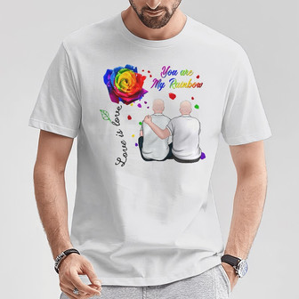Love Is Love Personalized T-Shirt - Gift for Gay Couple - Thegiftio UK