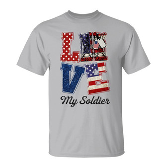Love My Soldier Custom T Shirt - Gift for Army Wife - Thegiftio UK