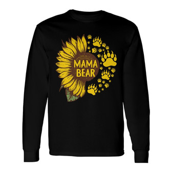Mama Bear Paws Sunflower Custom Long Sleeve Shirt - Gift for Mom - Thegiftio UK