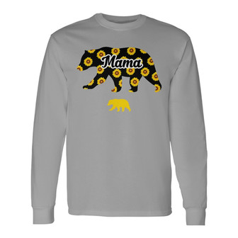 Mama Bear Sunflower Personalized Long Sleeve Shirt - Gift for Mom - Thegiftio UK