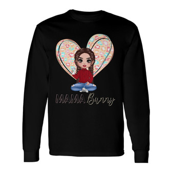 Mama Mini Bunny Easter Personalized Long Sleeve Shirt - Gift for Mom - Thegiftio UK