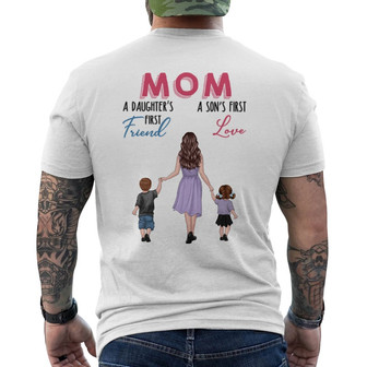 Mom Daughter 1st Friend Son First Love Custom Back Print T-Shirt - Gift - Thegiftio UK